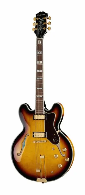 Epiphone Sheraton Vintage Sunburst en primer plano frontal