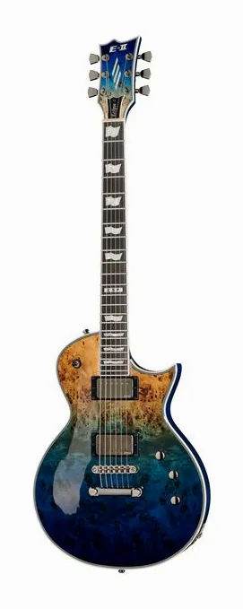 ESP E-II Eclipse BM Blue Nat Fade en primer plano frontal