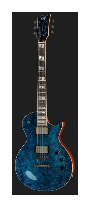 ESP Eclipse BH Teal Marble FL, mástil y diapasón vistos de lado
