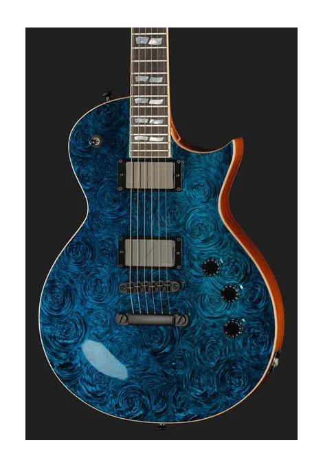 ESP Eclipse BH Teal Marble FL, vista trasera del cuerpo