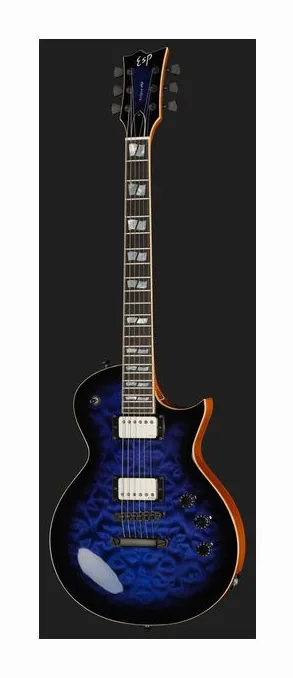 ESP Eclipse QM Dark Blue Sunburst, perfil lateral del cuerpo