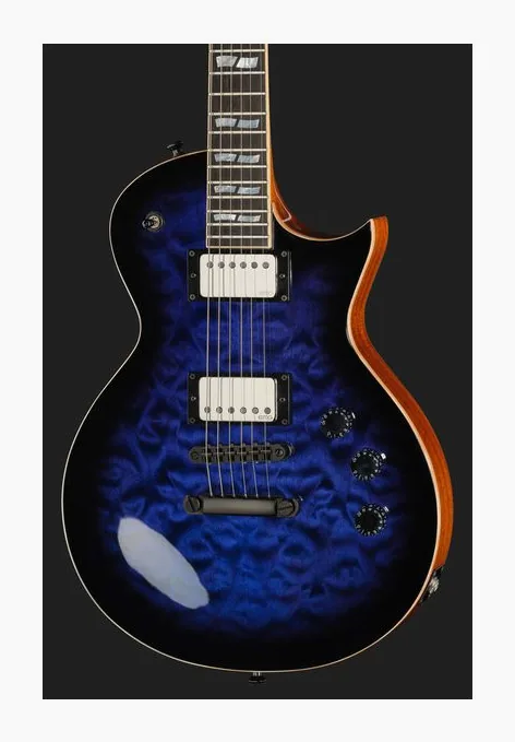 ESP Eclipse QM Dark Blue Sunburst, vista trasera del cuerpo