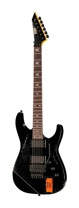 ESP KH-2 Vintage Distressed Black visto de frente