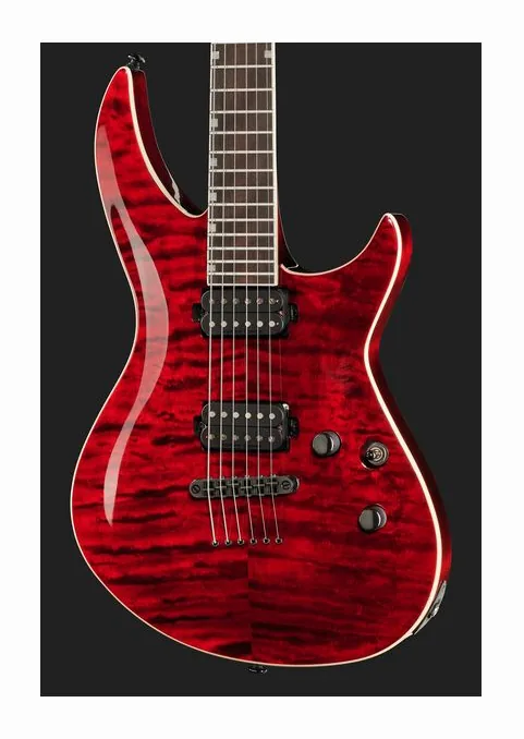 ESP LTD H3-1000 QM STBC, pala con clavijeros y logotipo