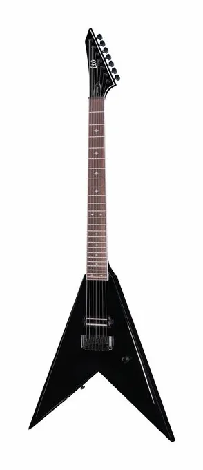 ESP LTD Jack Simmons JS-7 Baritone encuadrado de frente sobre fondo neutro