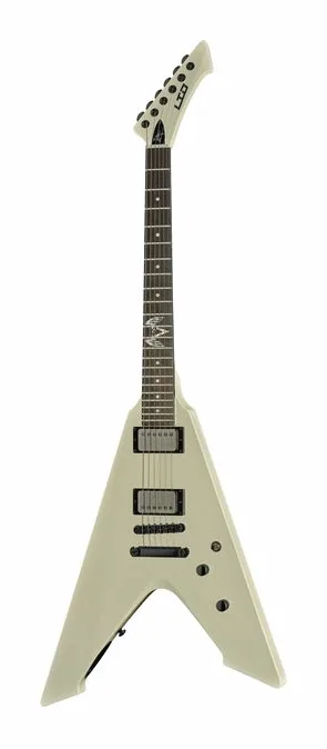 ESP LTD James Hetfield Vulture OW en primer plano frontal