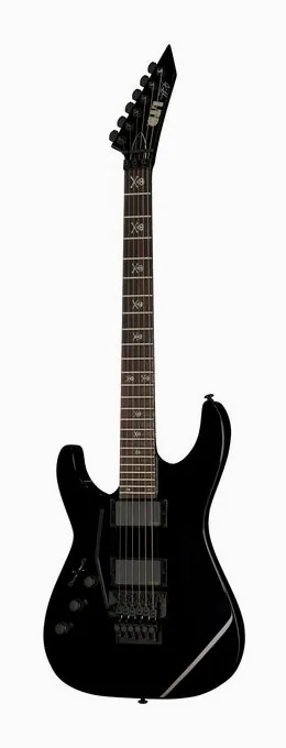 ESP LTD KH 602 LH BLK en primer plano frontal