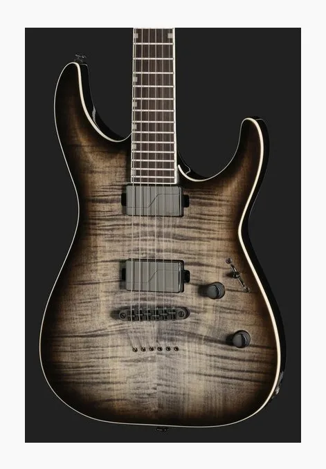 ESP LTD MH1000 NT FM Charcoal, cuerpo y acabado en primer plano