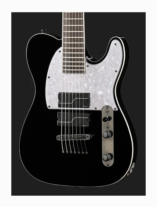 ESP LTD SCT607 Baritone Black, cejuela y primeras posiciones del diapasón