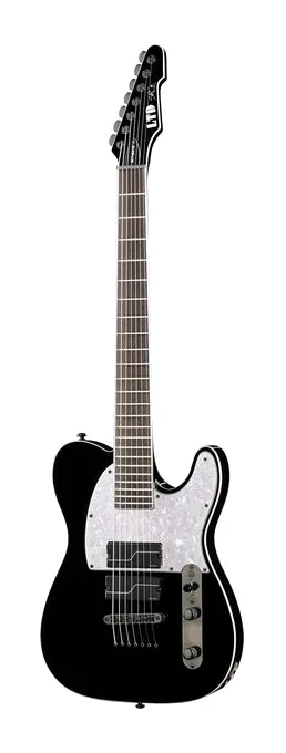 ESP LTD SCT607 Baritone Black en primer plano frontal