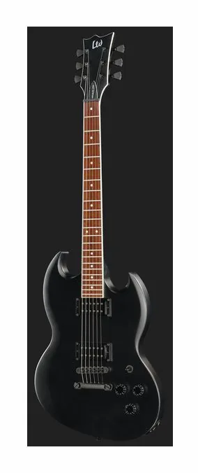 ESP LTD Volsung Oxblood Satin, pala con clavijeros y logotipo