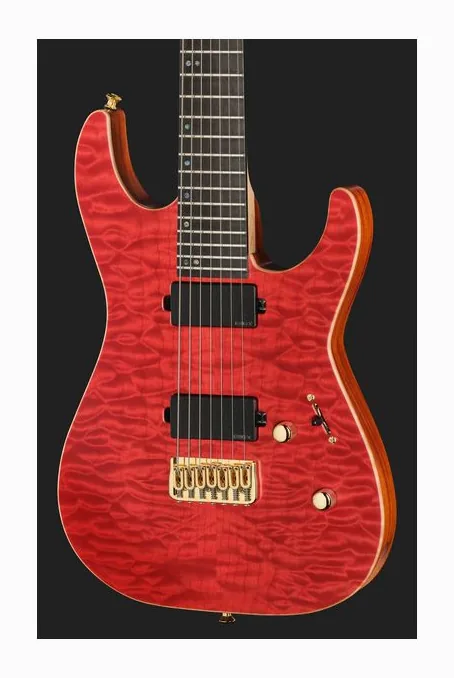 ESP M7B HT RASPBERRY GH EMG, cuerpo y acabado en primer plano