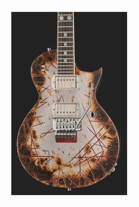 ESP RZK-II Richard Z Kruspe Burnt, selector de pastillas y jack de salida