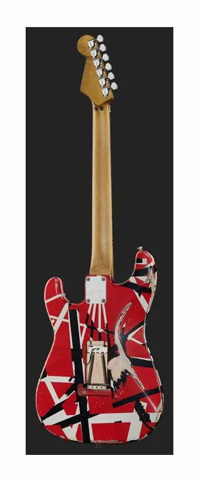 Evh Frankie Striped MN Relic R/W/B, vista trasera del cuerpo