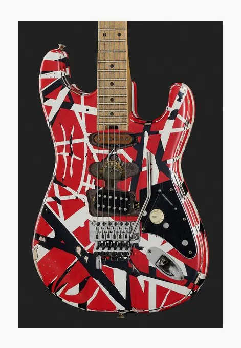 Evh Frankie Striped MN Relic R/W/B, selector de pastillas y jack de salida