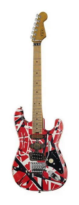 Evh Frankie Striped MN Relic B/Y en primer plano frontal