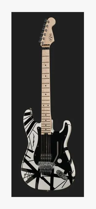 Evh Stripe White, cuerpo y acabado en primer plano