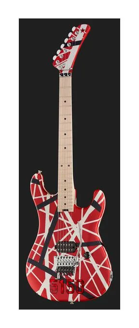 Evh Striped 5150 Red, mástil y diapasón vistos de lado