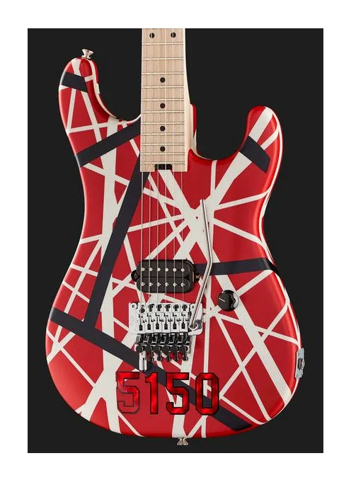 Evh Striped 5150 Red, cuerpo y acabado en primer plano