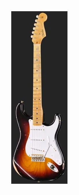 Fender 1958 CR Strat Relic Aged Black, curvas del cuerpo vistas desde arriba