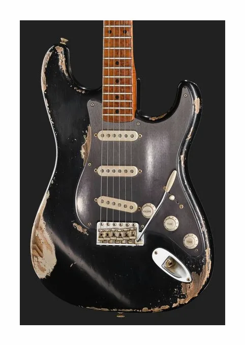 Fender 50s Strat BKoVBL Relic MBAH, perfil lateral del cuerpo