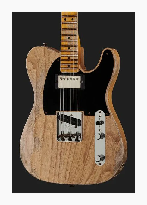 Fender 51 Tele HS AN Super Hvy Relic, mástil y diapasón vistos de lado
