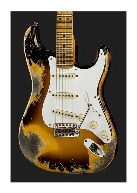 Fender 56 Strat BLK Journeyman Relic, selector de pastillas y jack de salida
