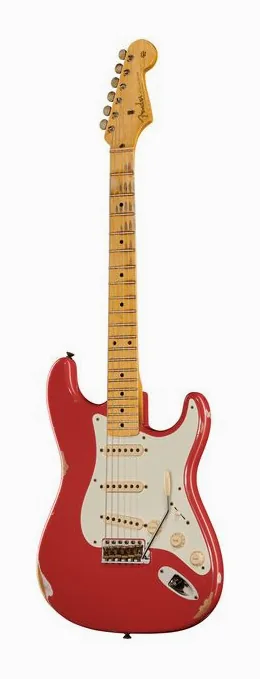 Fender 57 Strat FRD Journeyman Relic fotografiado de frente