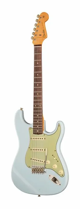 Fender '59 Special Strat JRN encuadrado de frente sobre fondo neutro