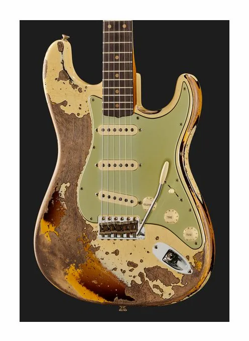 Fender 59 Strat AVWoC3CS Super Relic, curvas del cuerpo vistas desde arriba