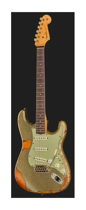 Fender 60 Strat 3TSB Relic, cuerpo y acabado en primer plano