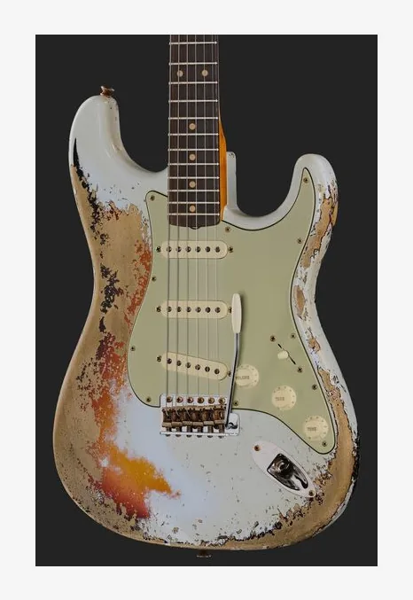 Fender '61 Bone Tone Strat ASB, curvas del cuerpo vistas desde arriba