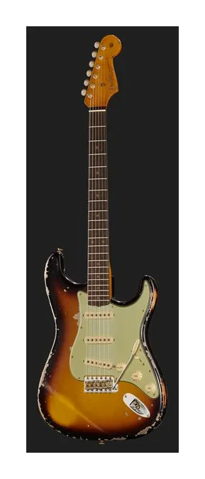 Fender 61 Strat Roasted ABCS SH Relic, cuerpo y acabado en primer plano