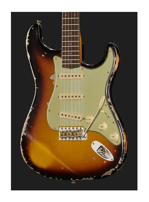 Fender 61 Strat Roasted ABCS SH Relic, cuerpo y acabado en primer plano