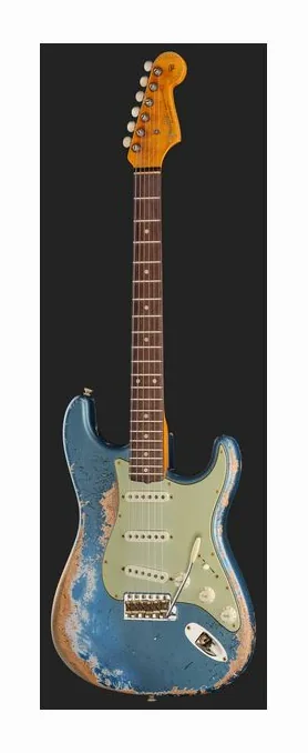 Fender 62/63 Strat SHR Lake Placid, curvas del cuerpo vistas desde arriba