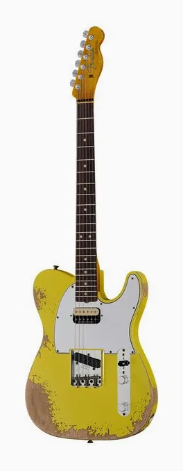 Fender 64 Tele HS GFY Heavy Relic en primer plano frontal