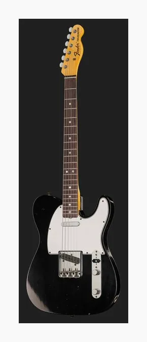 Fender 67 Tele BLK Relic, curvas del cuerpo vistas desde arriba
