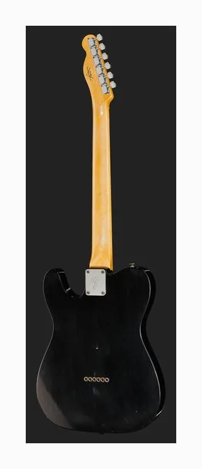 Fender 67 Tele BLK Relic, pala con clavijeros y logotipo
