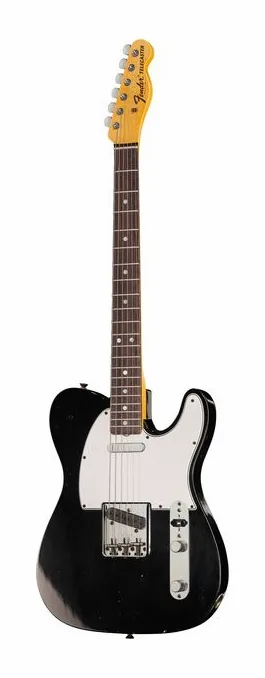 Fender 67 Tele BLK Relic en primer plano frontal