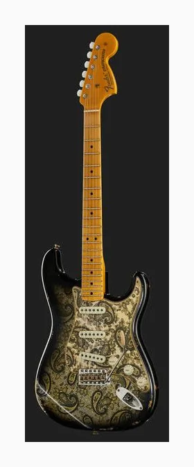 Fender 68 Strat Relic Black Paisley, puente y clavijeros de afinación