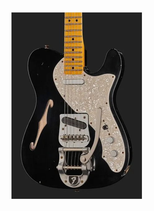 Fender 68 Tele Thinline ABLK Relic, pastillas y mandos de control
