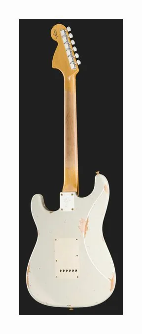 Fender 69 Strat OLW Journeyman Relic, curvas del cuerpo vistas desde arriba
