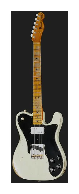 Fender '70s Tele Custom Black HR LTD, pala con clavijeros y logotipo