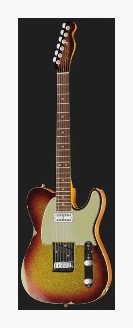 Fender Custom Tele 3TSB Sparkle Relic, puente y clavijeros de afinación