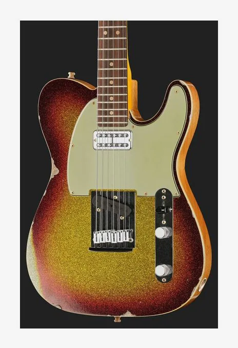 Fender Custom Tele 3TSB Sparkle Relic, selector de pastillas y jack de salida