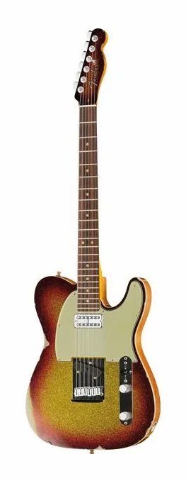 Fender Custom Tele 3TSB Sparkle Relic fotografiado de frente