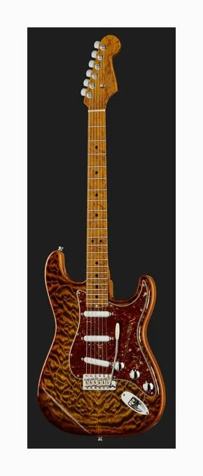 Fender Elite Strat MN QMT Tiger Eye, curvas del cuerpo vistas desde arriba