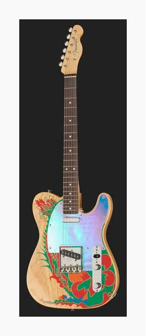 Fender Jimmy Page Tele JM Relic WBL, cejuela y primeras posiciones del diapasón