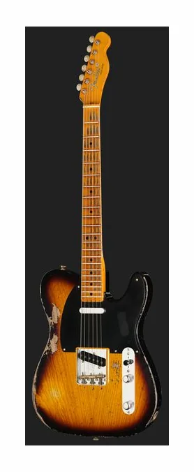 Fender LTD 52 Tele Aged Black SHRelic, mástil y diapasón vistos de lado