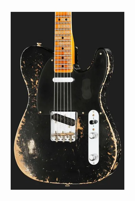 Fender LTD 52 Tele Aged Black SHRelic, mástil y diapasón vistos de lado